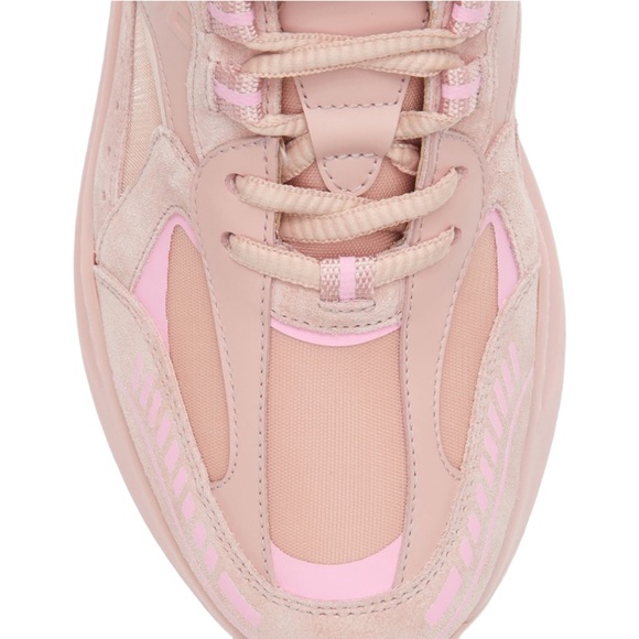 🆕 👟 Burberry Logo Embossed Leather & Suede Sneakers Color:Dusty Pink Size:39.5 - Picture 3 of 7
